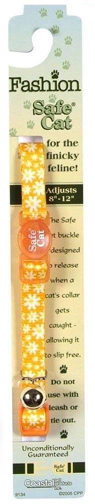 Coastal - Adjustable Safe Cat Breakaway Collar Yellow - 3/8" x 8"-12"