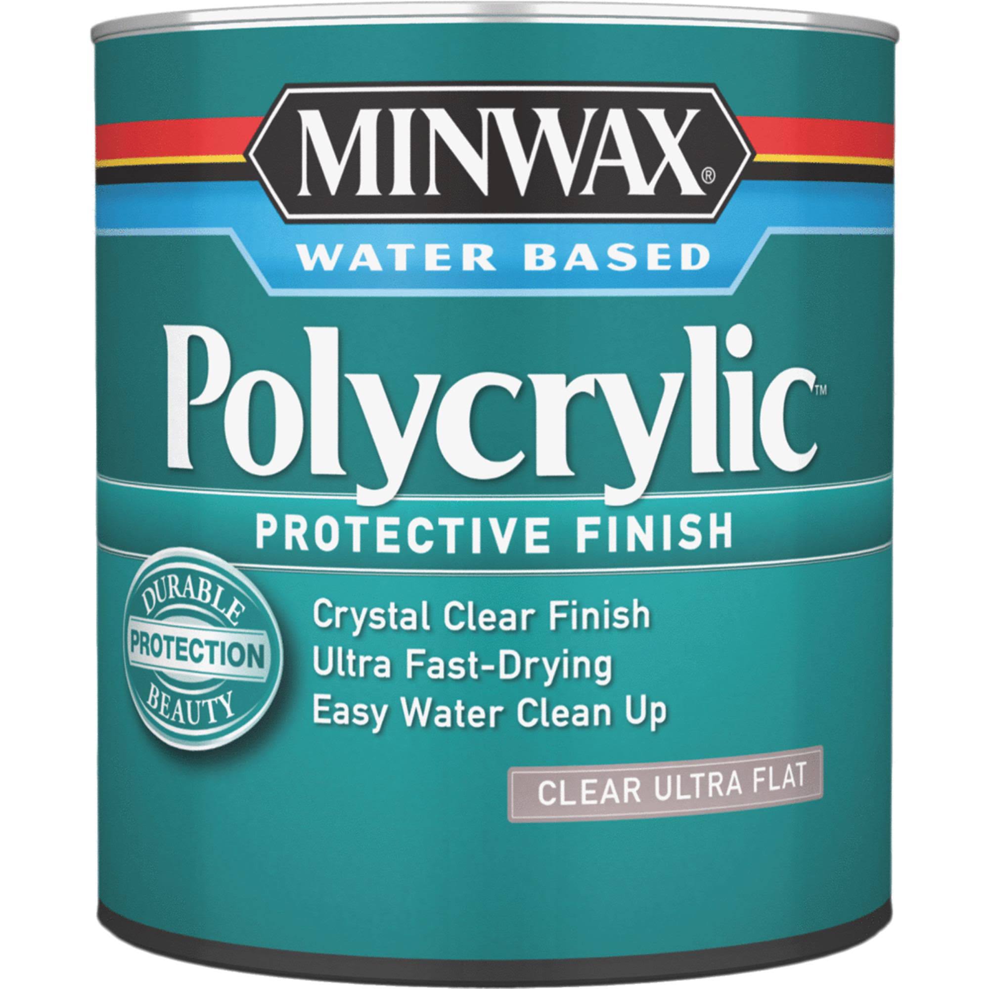 Minwax Polycrylic Clear Ultra Flat Protective Finish, 1 qt.