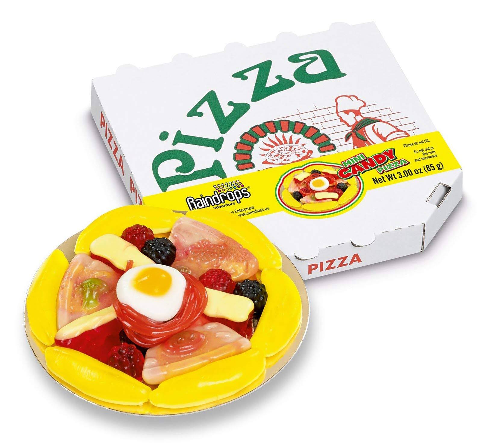 Raindrops Gummy Candy Pizza - 4.5 Mini Pizza with 18 Pieces of Candy P
