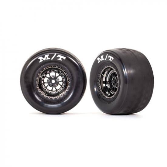 TRX9475X - Traxxas Tyres + Wheels, Assembled, Glued (Weld Black Chrome