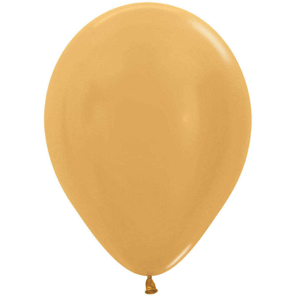 5" Metallic Gold Latex Balloons x 100