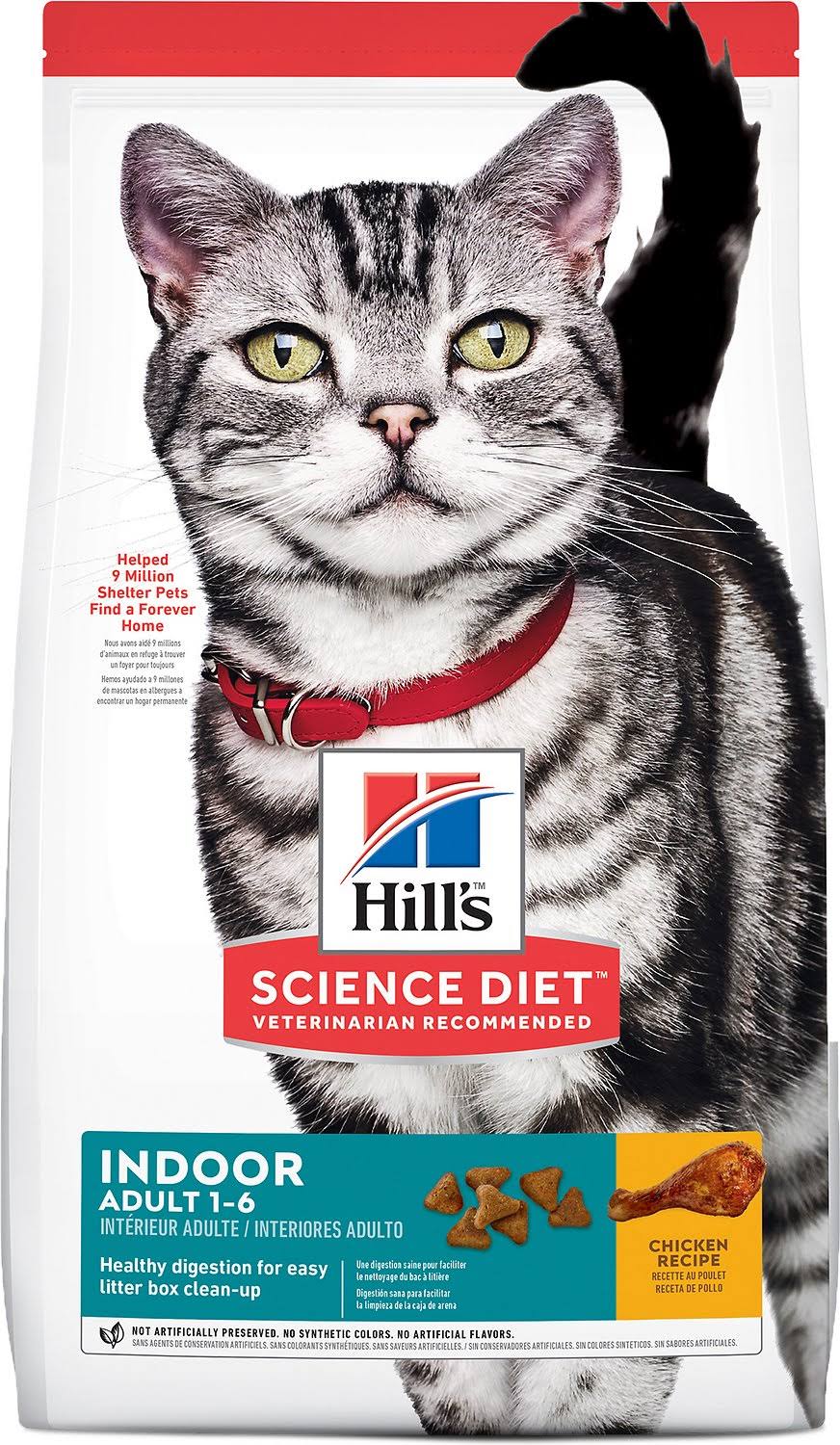 Hill's Science Diet Indoor Premium Natural Cat Food - Chicken Recipe, Adult 1-6, 15.5 lb