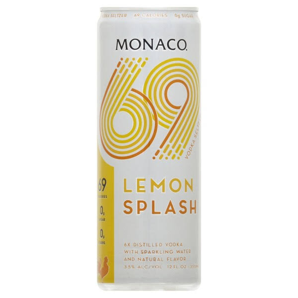 Monaco 69 Vodka Seltzer, Lemon Splash - 12 fl oz