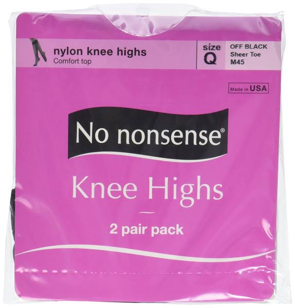 No Nonsense Knee Highs - Off Black, 2 Pack