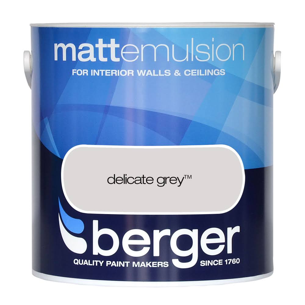 Berger Matt Emulsion Paint - Delicate Grey, 2.5 L