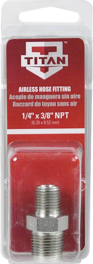 Titan 550064 1/4" NPT Male x 3/8" NPT Male Hose to Hose Coupling (Packaged)