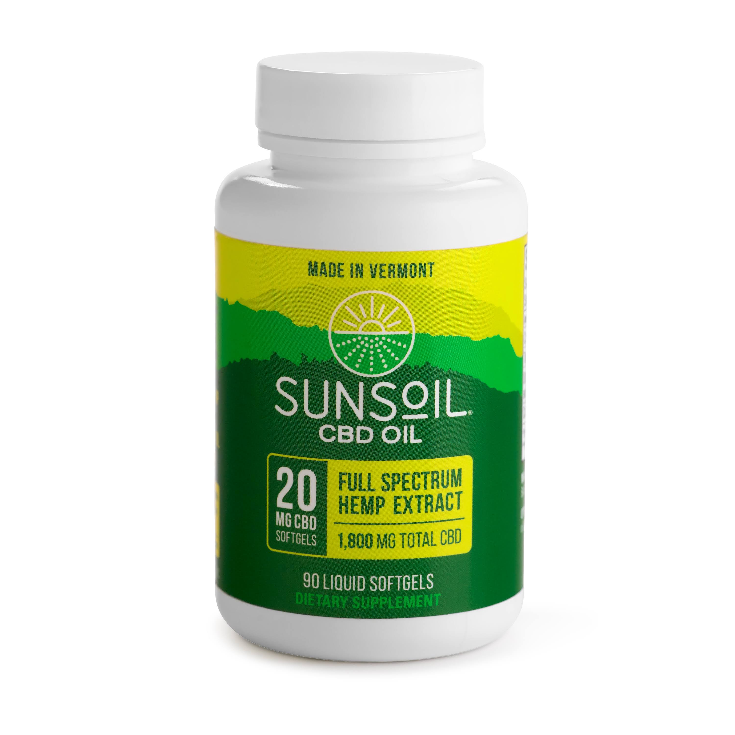 Sunsoil Cbd Oil Supplement - 90 Softgels, 20mg