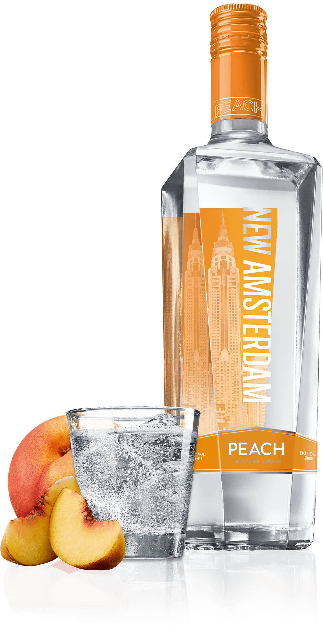 New Amsterdam Peach Vodka - 24 pack, 375 ml