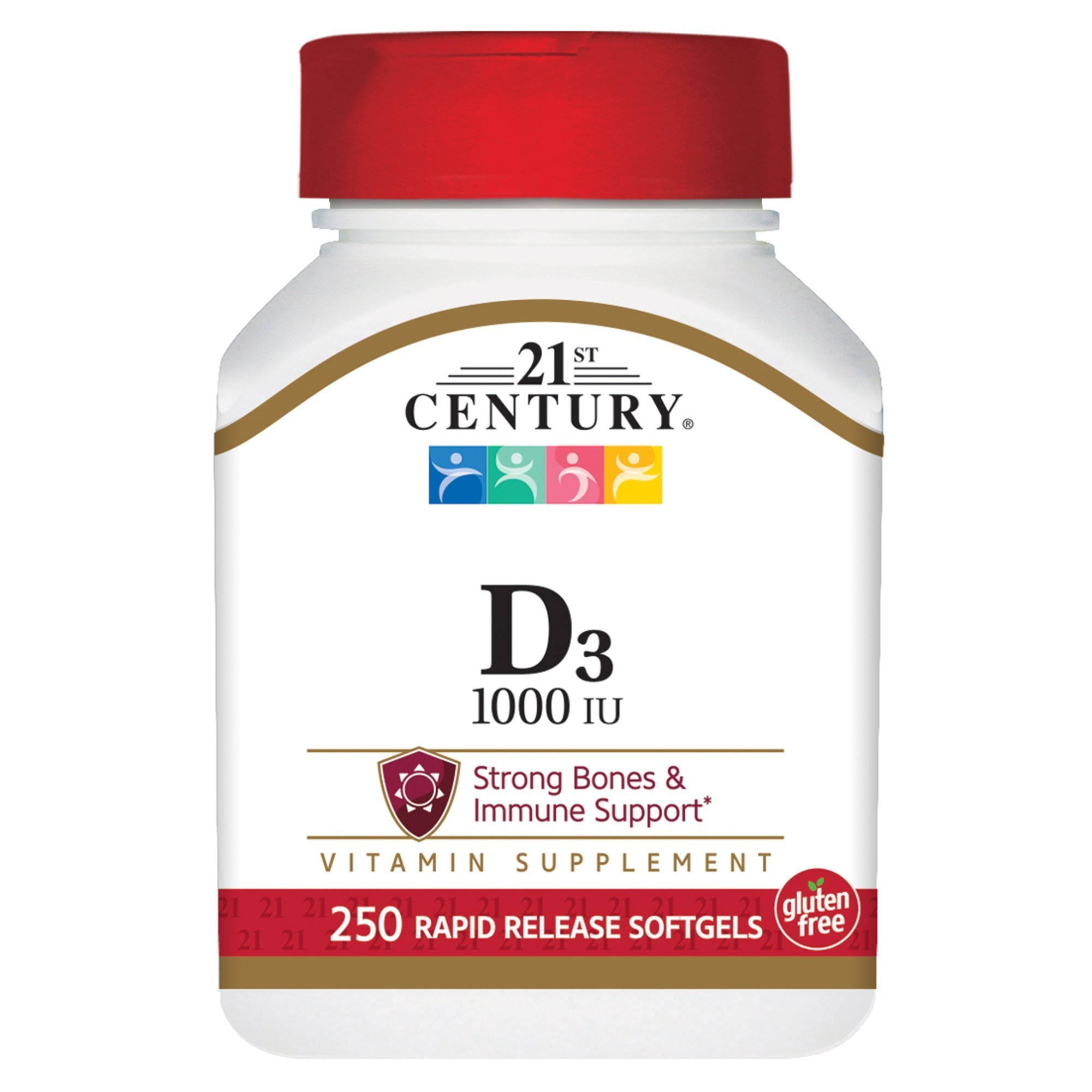 21ST Century Vitamin D3-1000 IU High Potency Softgels - 250 Softgels