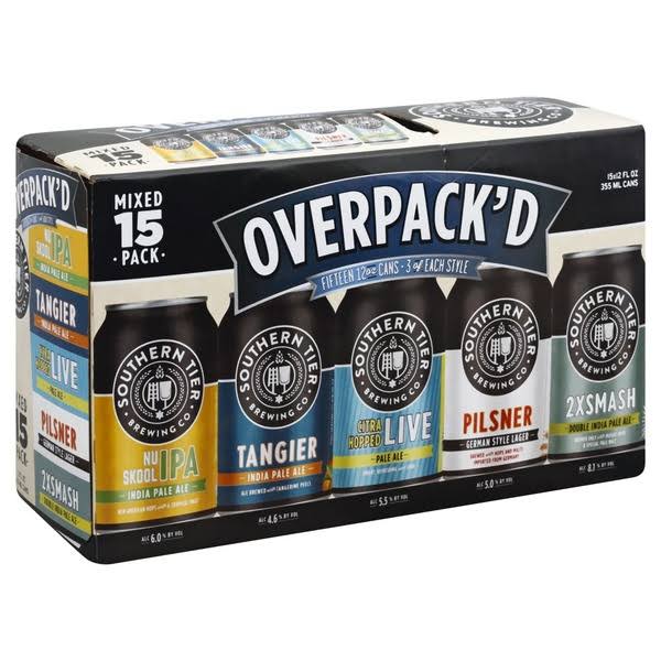 Southern Tier Brewing Beer, Overpack'd, 15 Mixed Pack - 15 pack