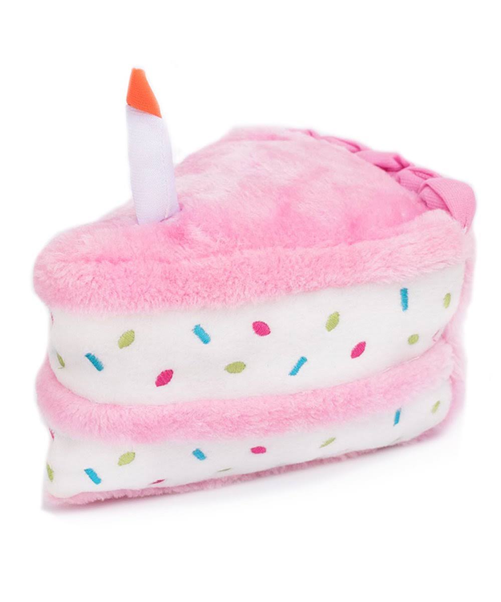 ZippyPaws Birthday Cake Plush Dog Toy, Pink