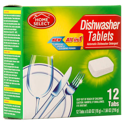 Home Select Dishwasher Tablets 12 Ct Wholesale, Cheap, Discount, Bulk (Pack of 12)