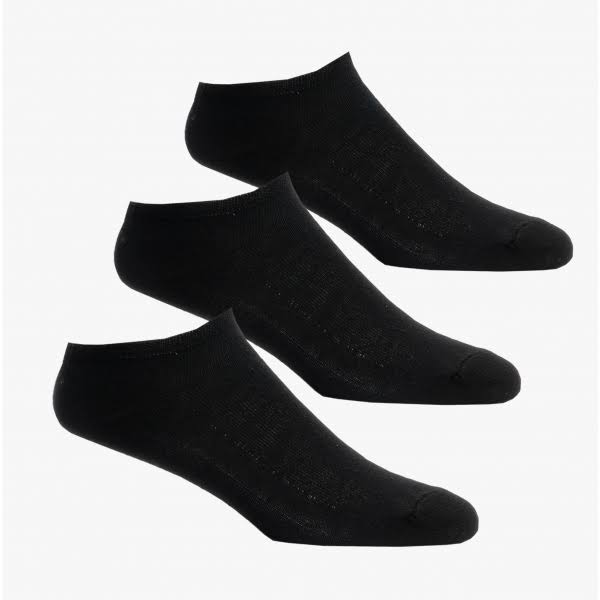 Shuperb Mens 3 Pack of Trainer Socks Black: One Size