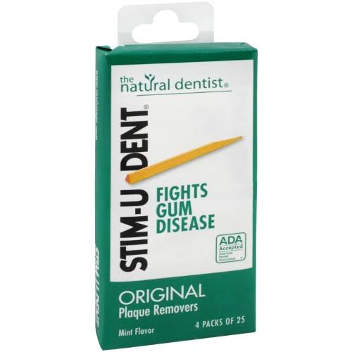 The Natural Dentist Stim-U-Dent Plaque Removers - Mint, 4 x 25 Pieces
