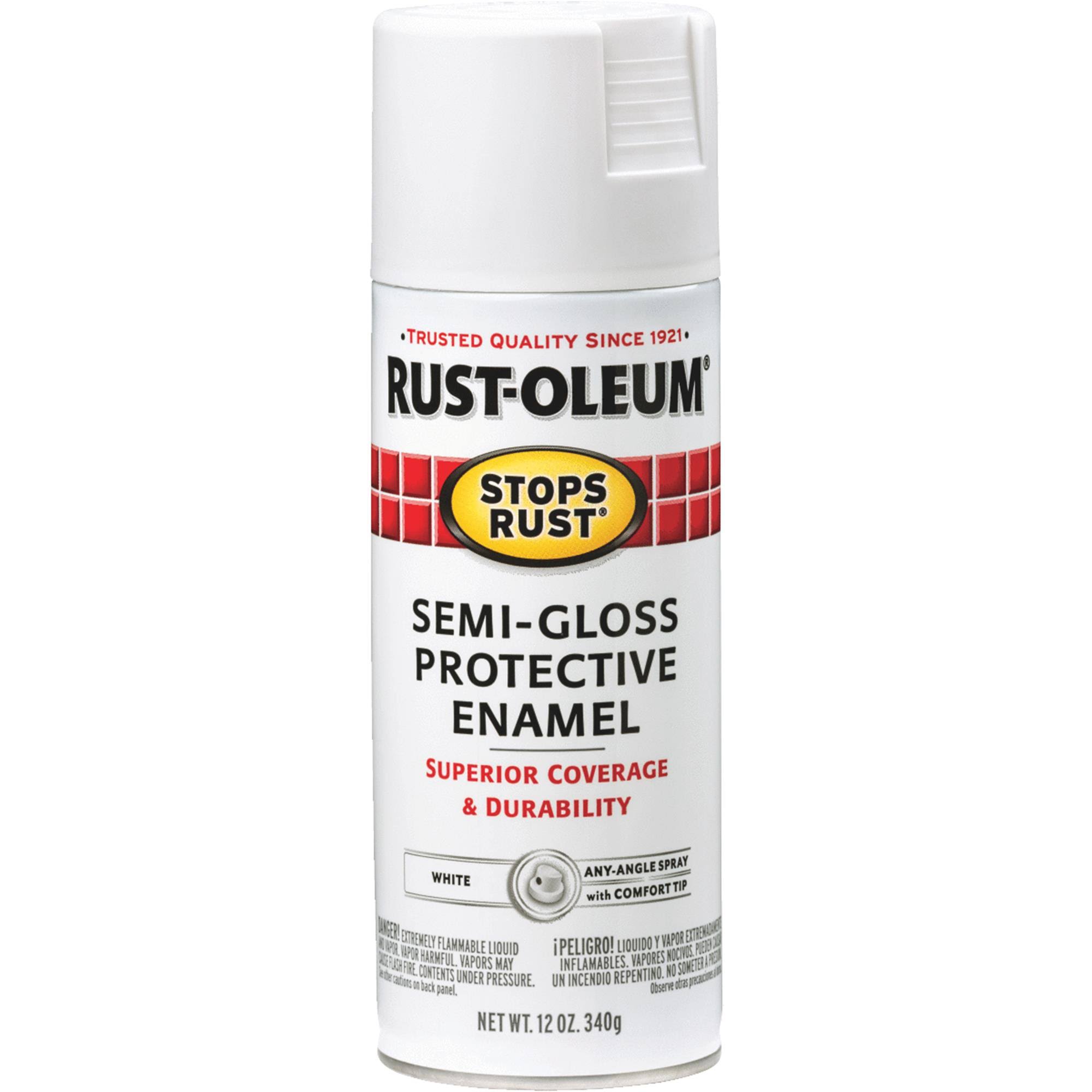 Rust-Oleum Stops Rust Semi-Gloss Protective Enamel - 12 oz, White