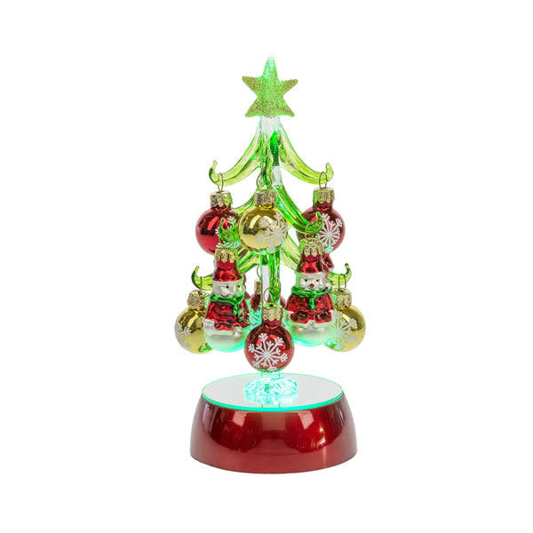 Light Up Christmas Tree with Ornaments Red/Yellow