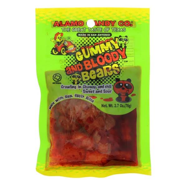 Alamo Candy Sweet & Sour Gummy Bears in Chamoy Pack