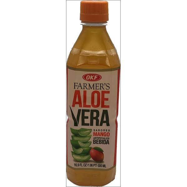 OKF Farmer's Aloe Vera Drink, Mango - 16.9 fl oz bottle