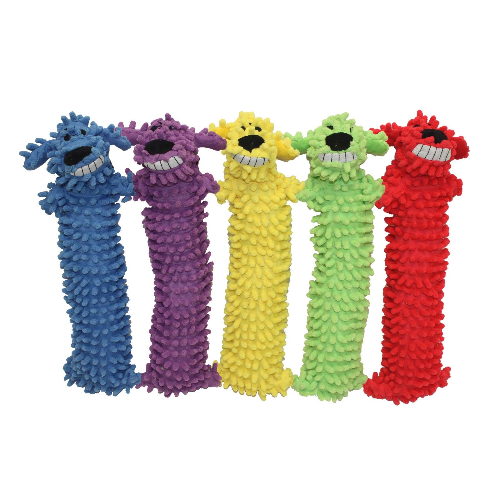 Multipet's Floppy Loofa Light Weight No Stuffing Dog Toys - 18", Assorted Colors