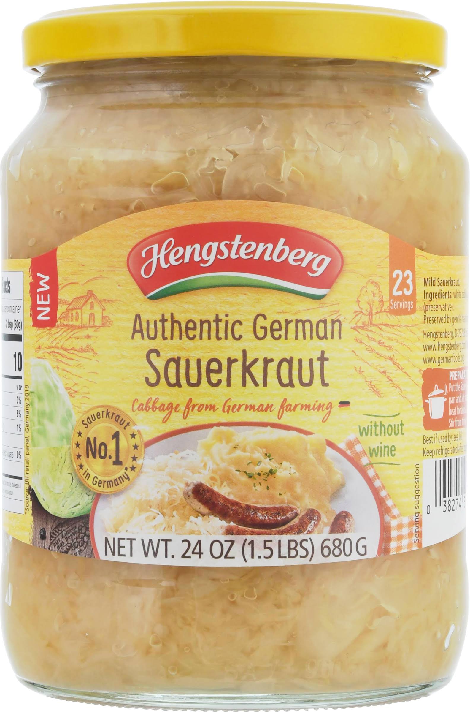 Hengstenberg Sauerkraut, Authentic German - 24 oz