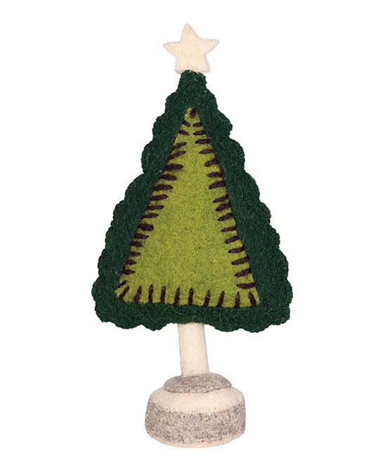 Creative Co-Op Collectible and Figurine Green Embroidered-Felt Tree Décor One-Size