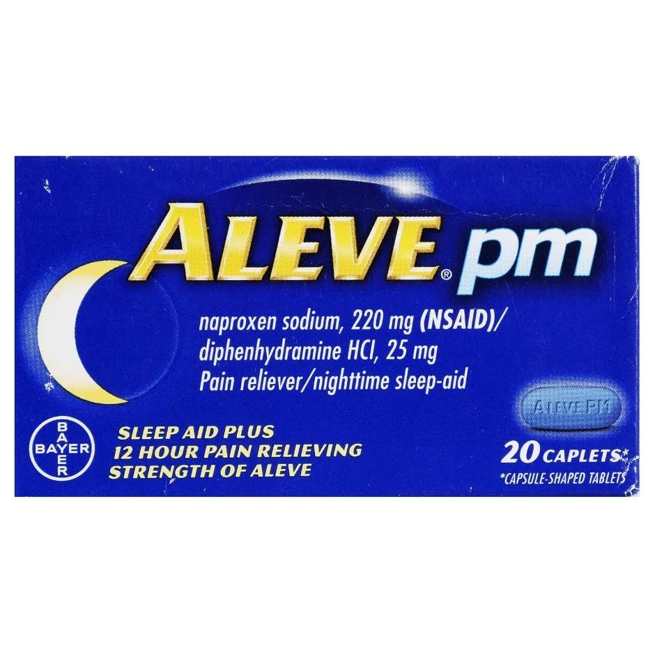 Aleve Pain Reliever/Nighttime Sleep-Aid, 220 mg, Caplets, PM - 20 caplets
