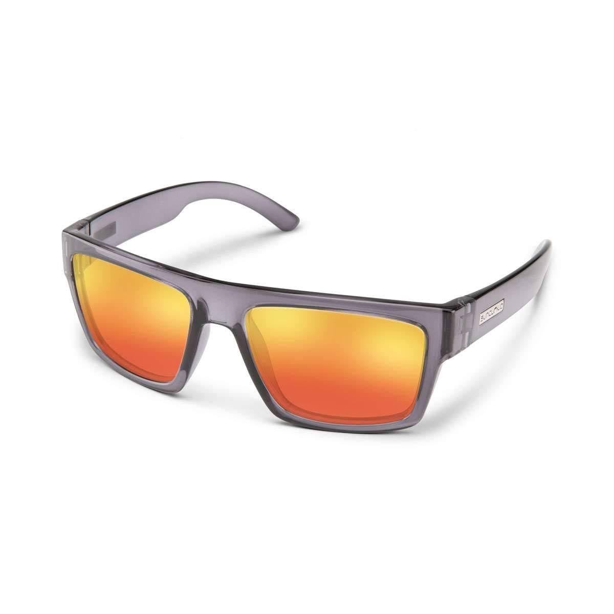 Suncloud - Flatline Transparent gray Sunglasses / Polarized Red Mirror Lenses