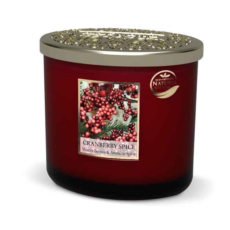 Heart & Home Twin Wick Candle - Cranberry Spice