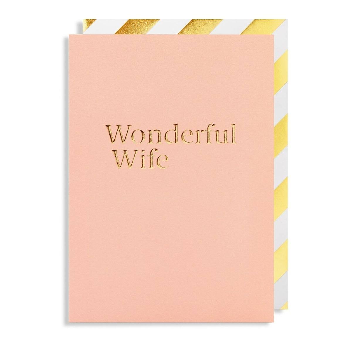 Wonderful Wife Minimalist Birthday Card