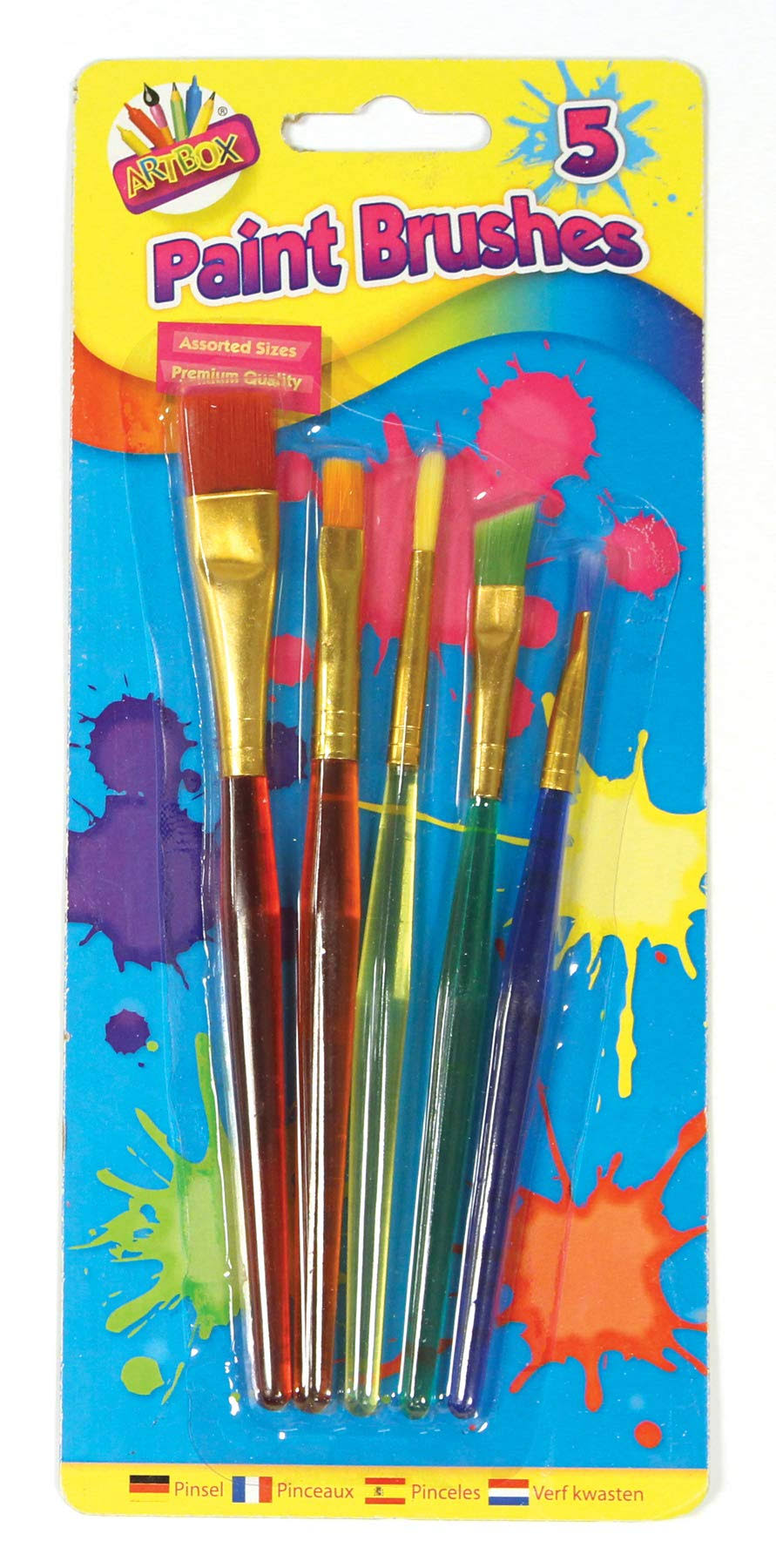 Artbox - 5 Assorted Paint Brushes