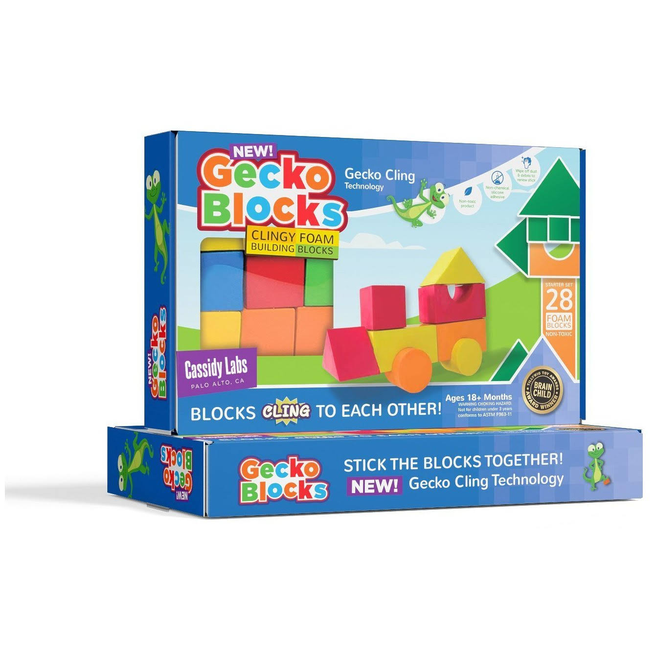 Cassidy Labs Gecko Blocks Sticky Block Construction Toy For Kids Works