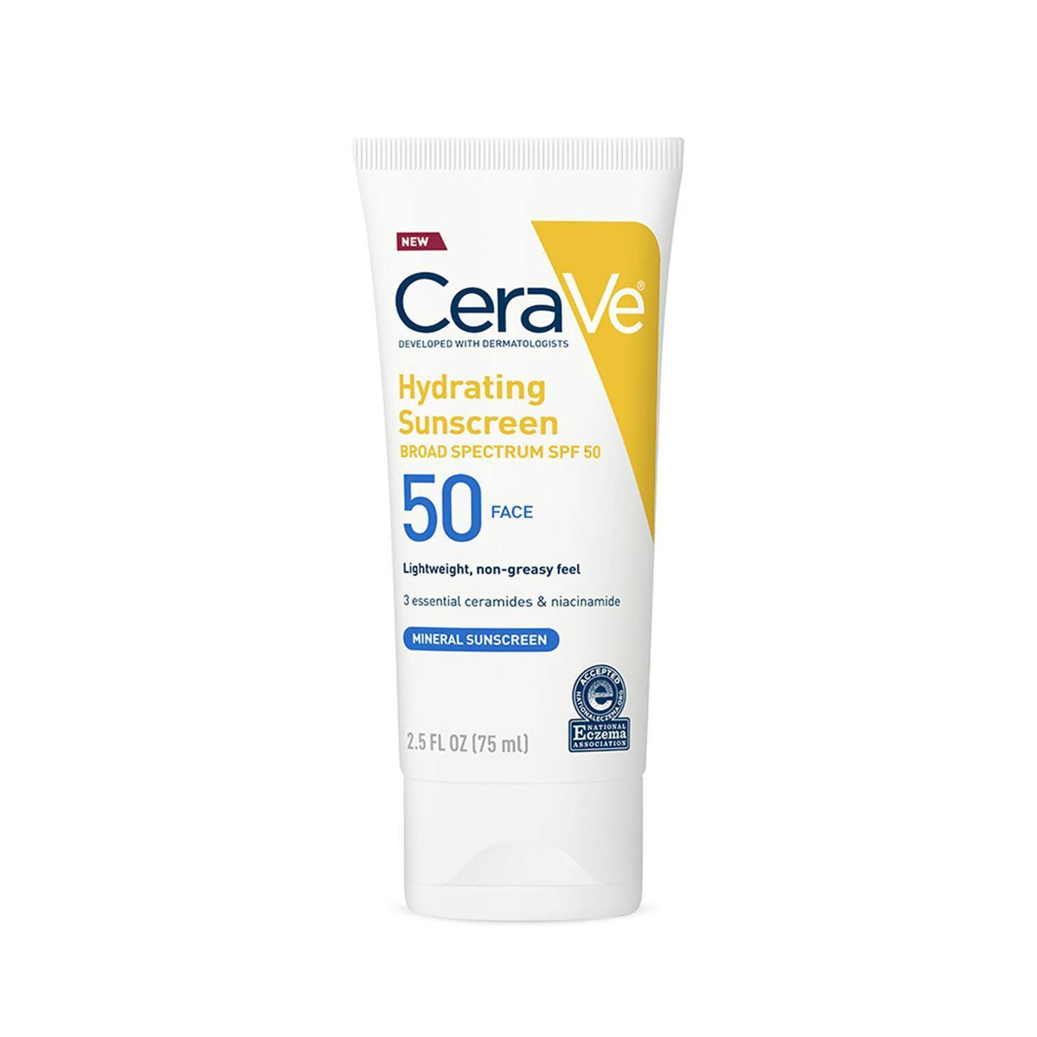 Cerave Hydrating Face Sunscreen - SPF 50, 2.5oz