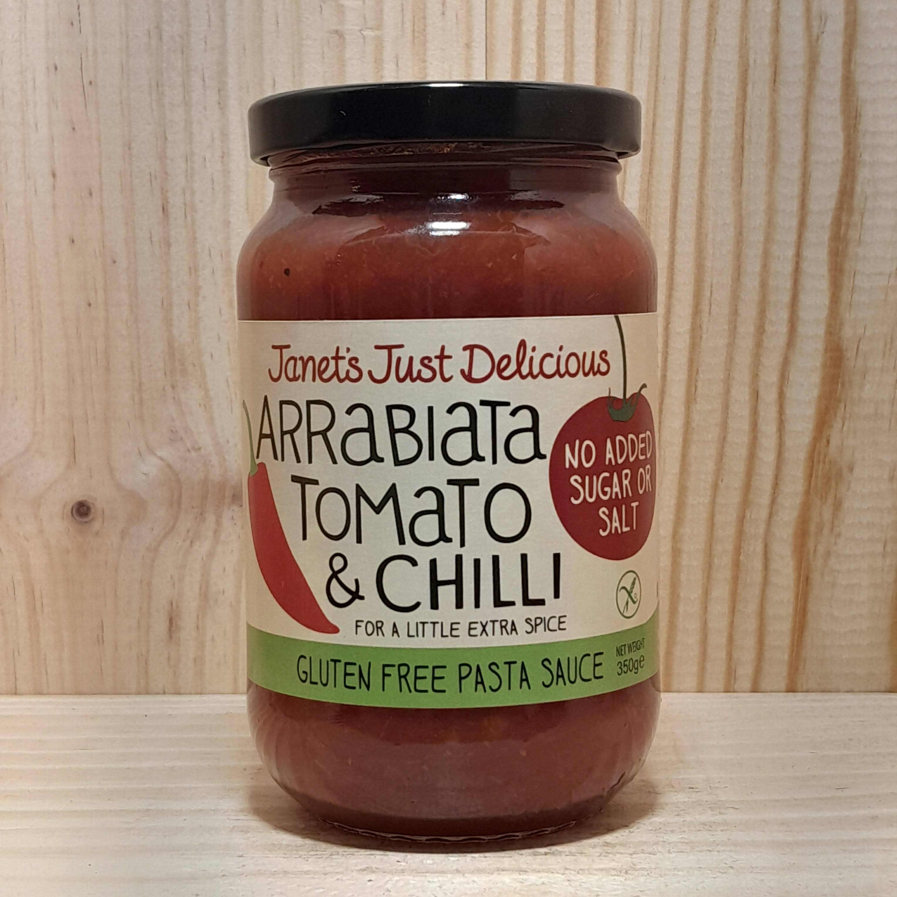 Janet's Just Delicious Gluten Free Pasta Sauce - Arrabiata Tomato and Chilli, 350g