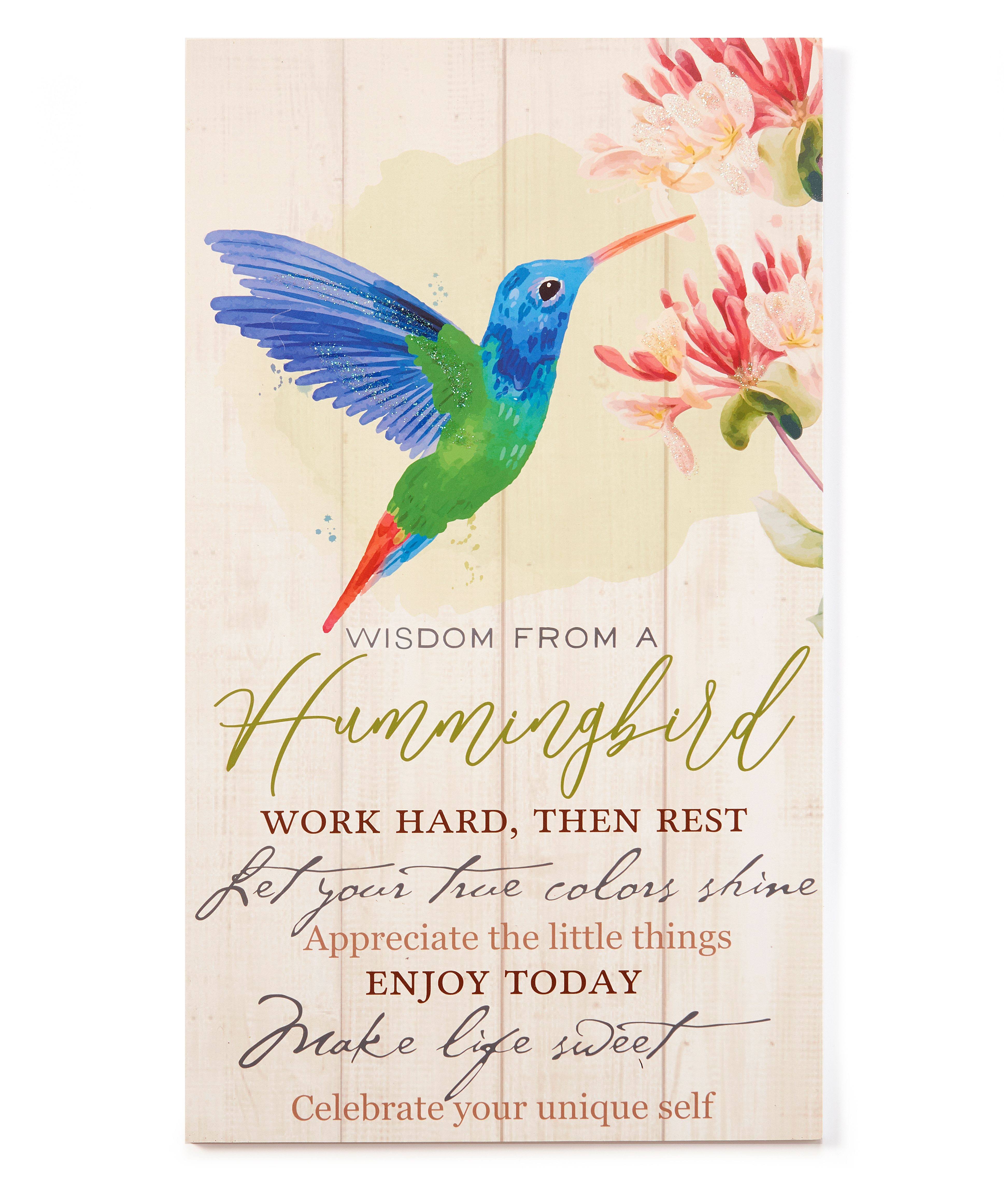 Giftcraft Beige & Green 'Wisdom from a Hummingbird' Wall Art One-Size