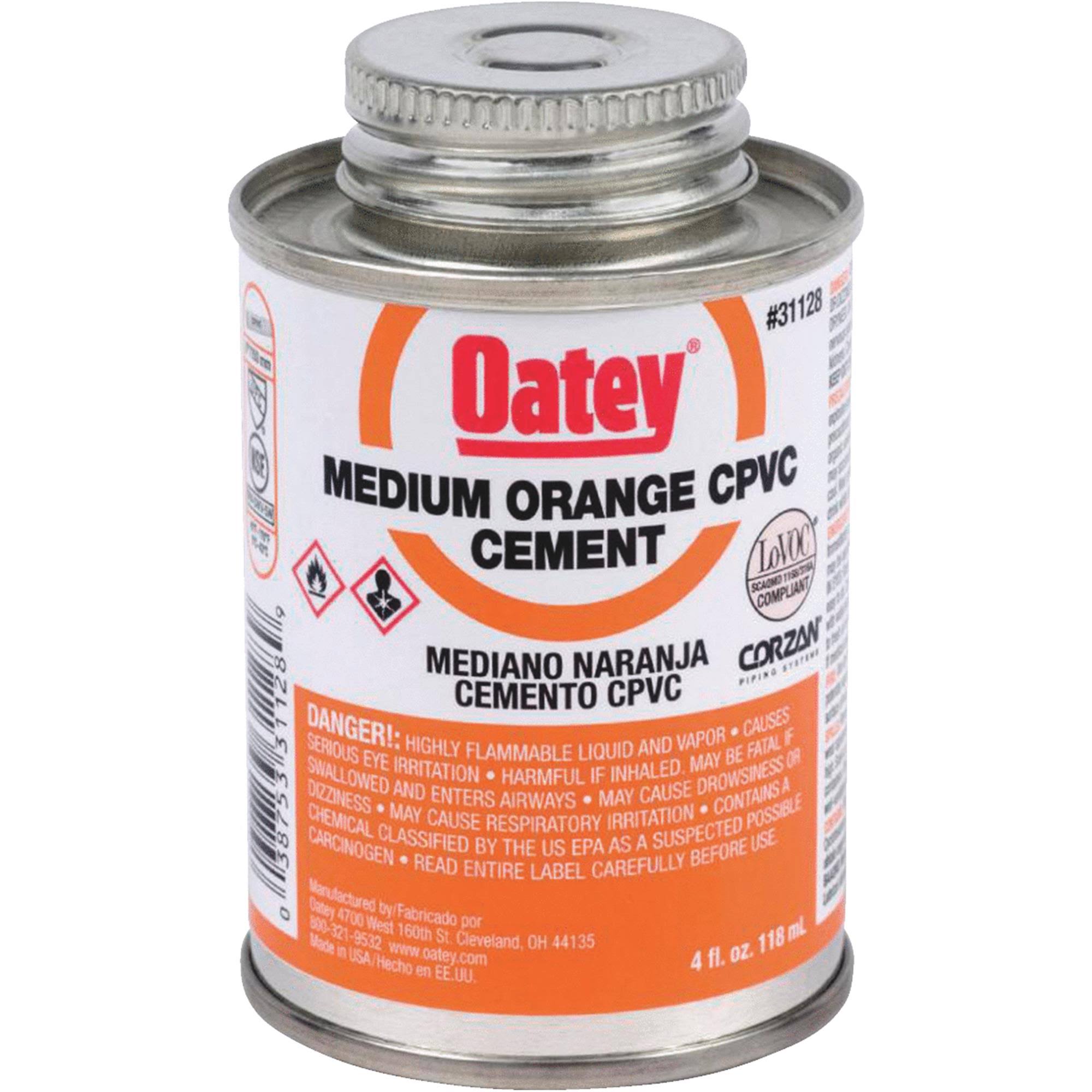 Oatey CPVC Cement - Medium Orange, 118ml