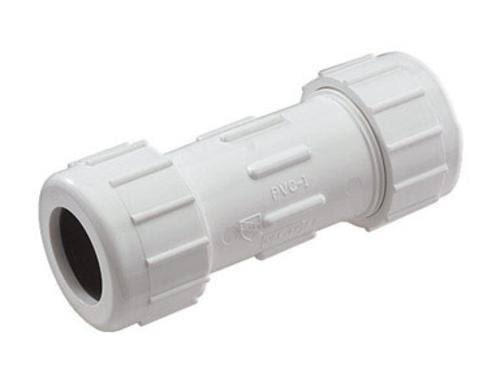 King Brothers Compression PVC Compression Coupling - Grey, 1-1/2''