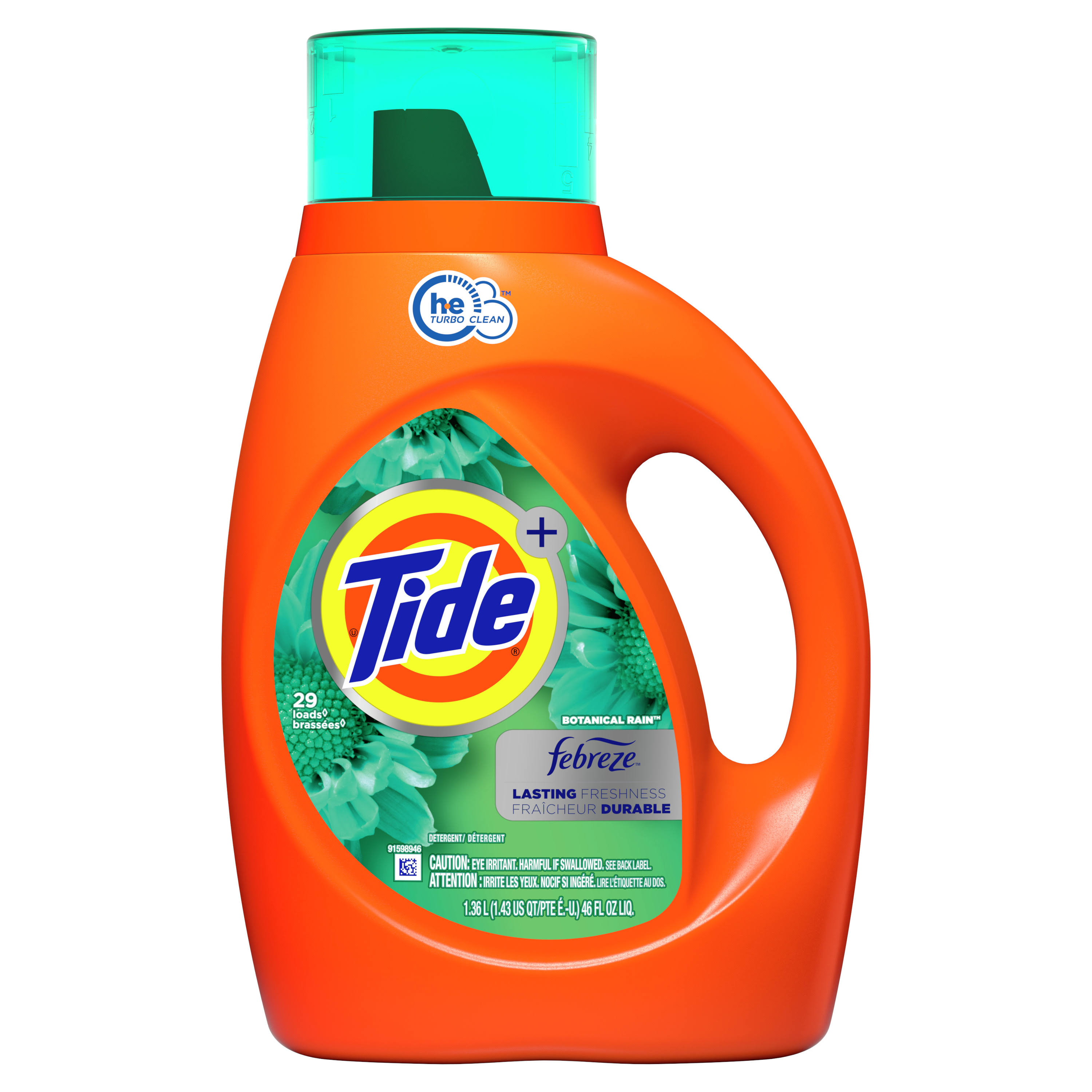 Tide Plus Febreze Freshness Botanical Rain He Turbo Clean Liquid Laundry Detergent