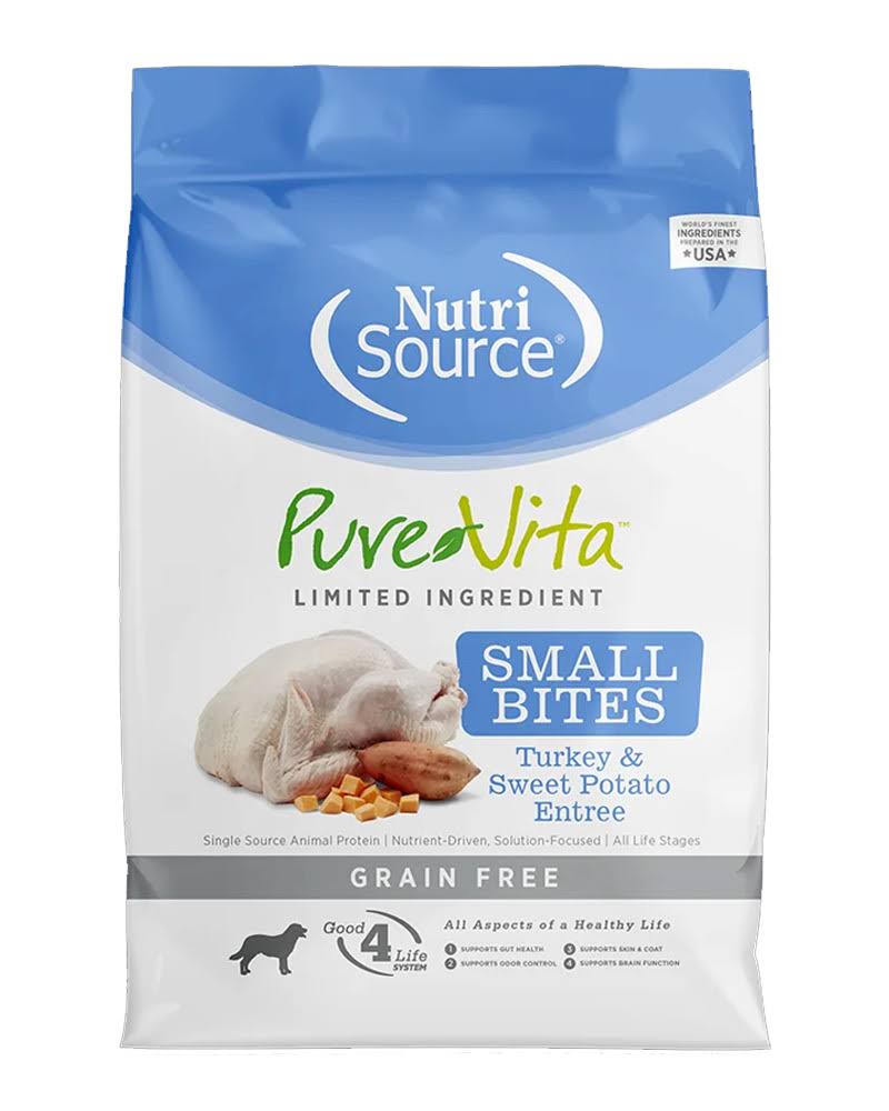 PureVita Small Bites Grain Free Turkey & Sweet Potato Recipe Dry Dog Food, 15 lbs