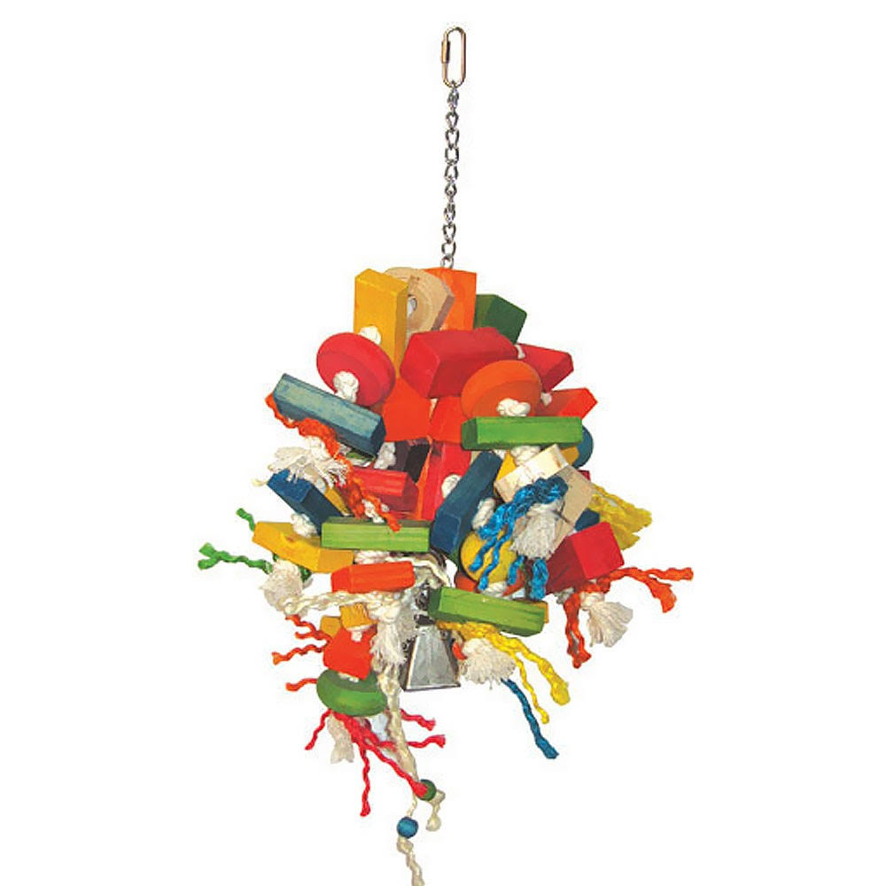 A & E Cage Happy Beaks Cluster Blocks Bird Toy - Multi-Color
