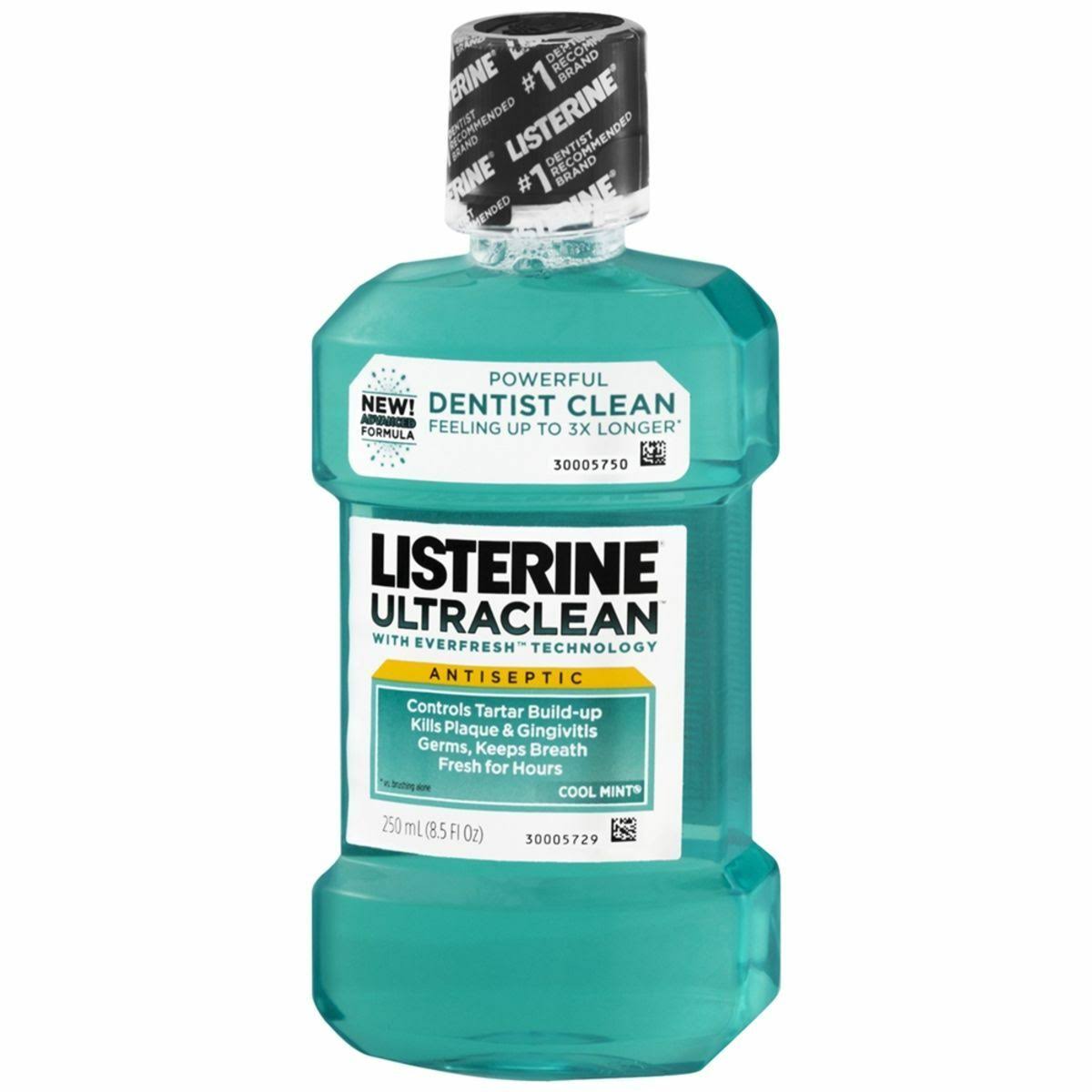 Listerine Ultra Clean Antiseptic Mouthwash - Cool Mint, 250ml