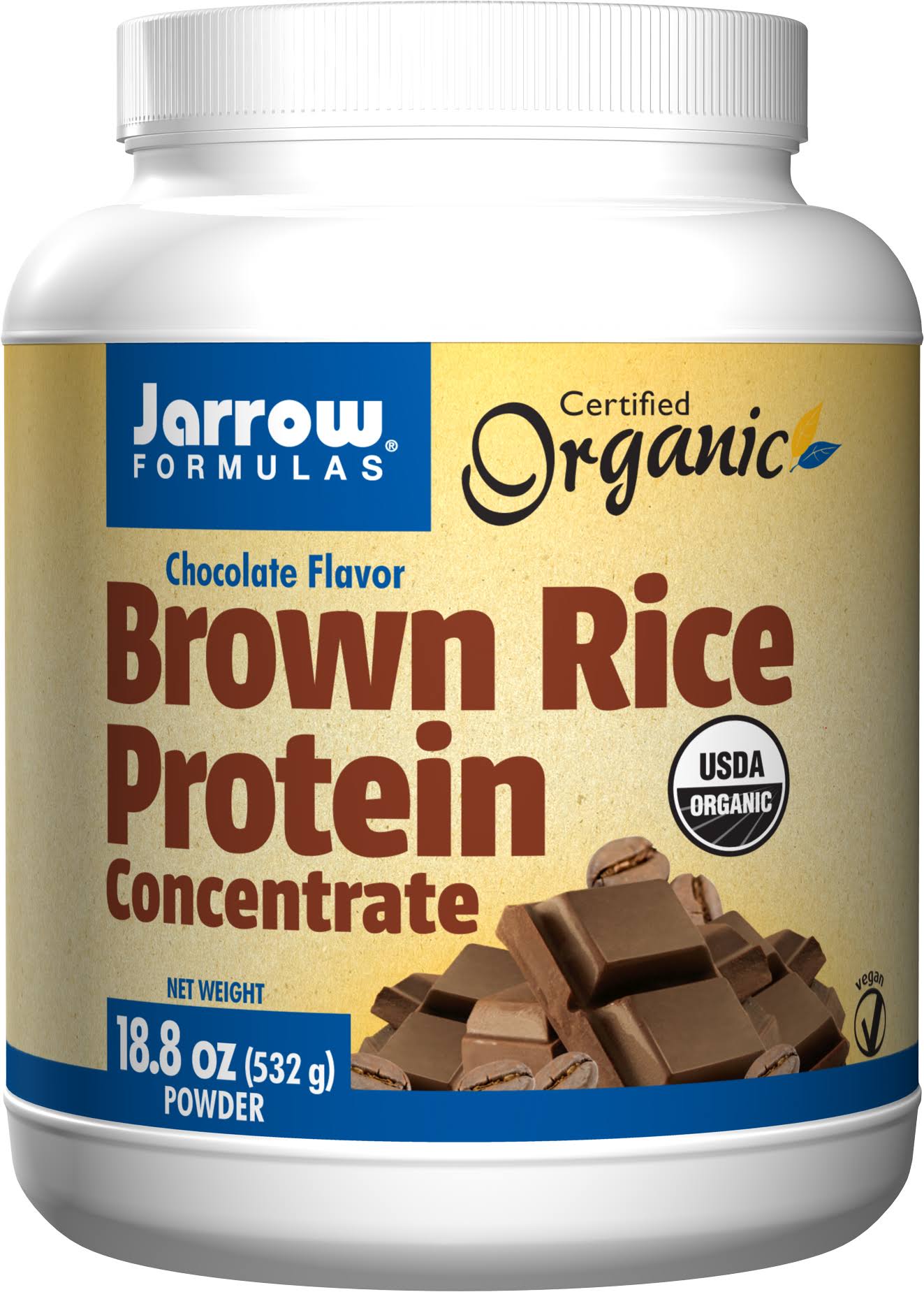 Jarrow Formulas Brown Rice Protein Sports Nutrition - Chocolate Flavor, 18.8oz