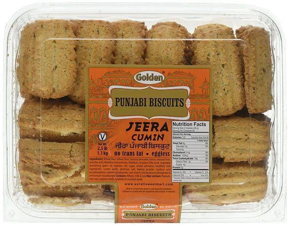 Golden Punjabi Jeera Cumin Biscuits - 2.5 Pounds - India Grocery and Spice - Delivered by Mercato