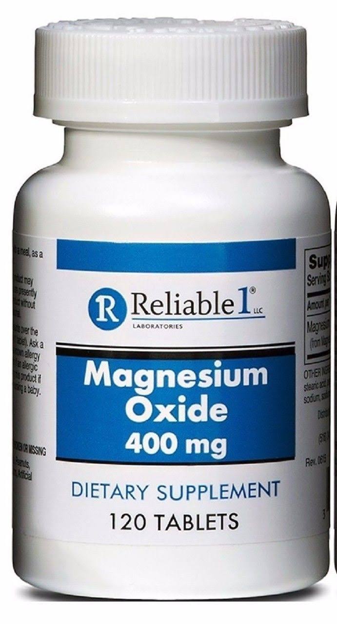 Reliable-1 Magnesium Oxide 400 mg Dietary Supplement, 120 Tablets