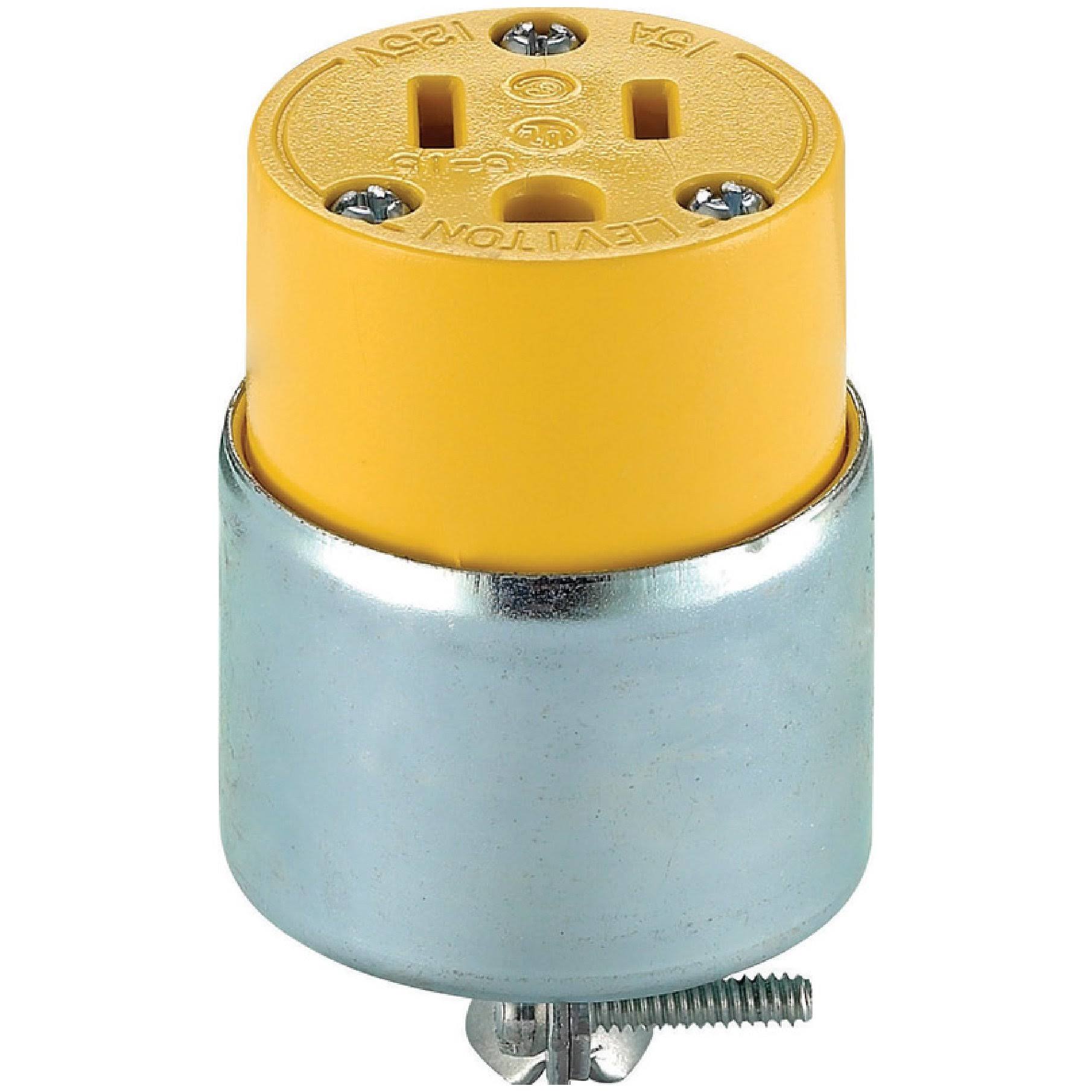 Leviton Round Dead Front Connector - Yellow, 15amp