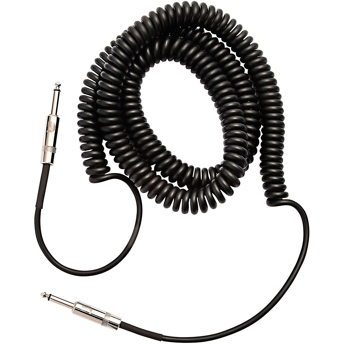 D'addario Custom Series Coiled Instrument Cable - Black, 30'