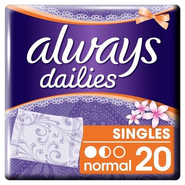 Always Dailies Fresh Singles Panty Liners - 20 Pack