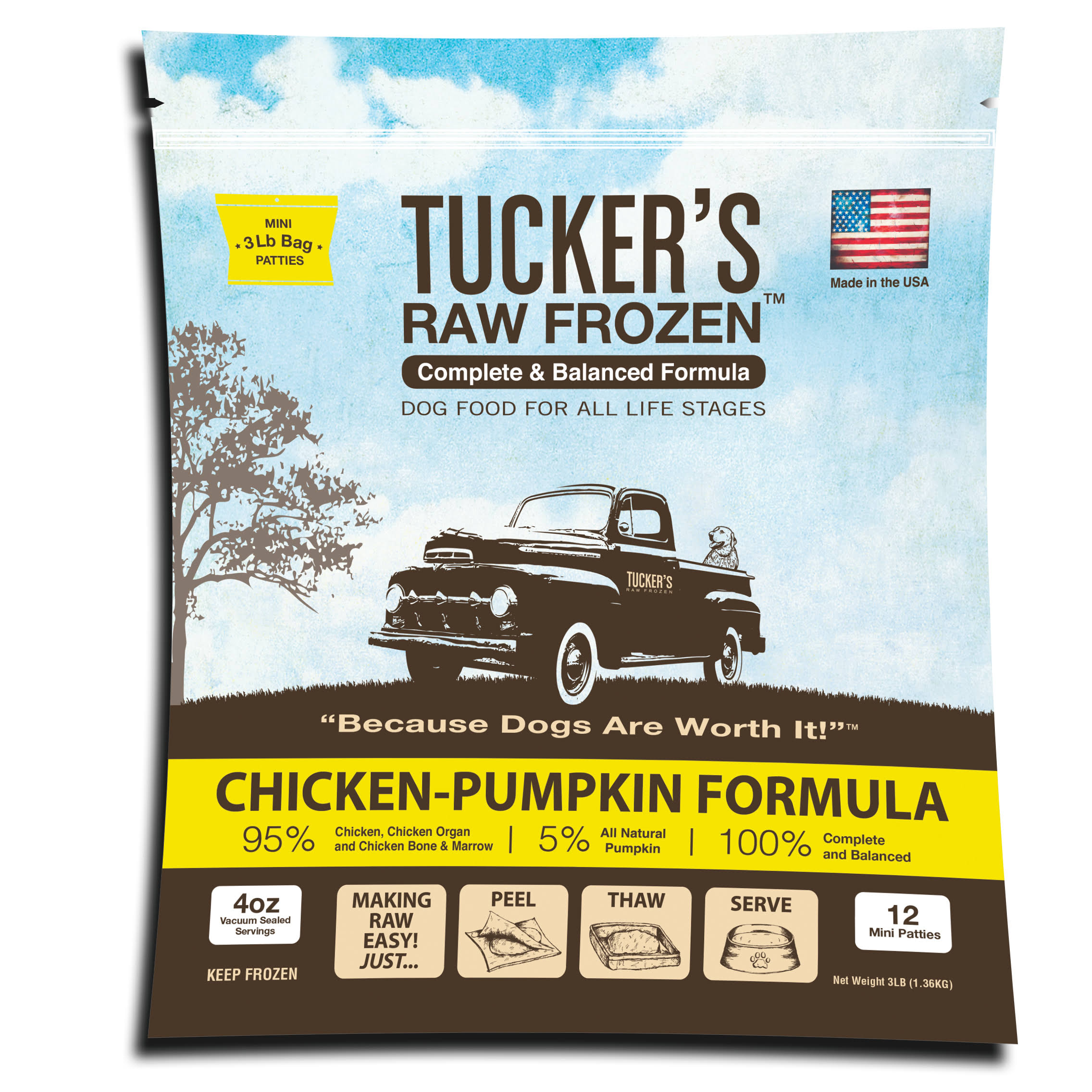 Tucker's Chicken & Pumpkin Raw Frozen Dog Food - 3lb