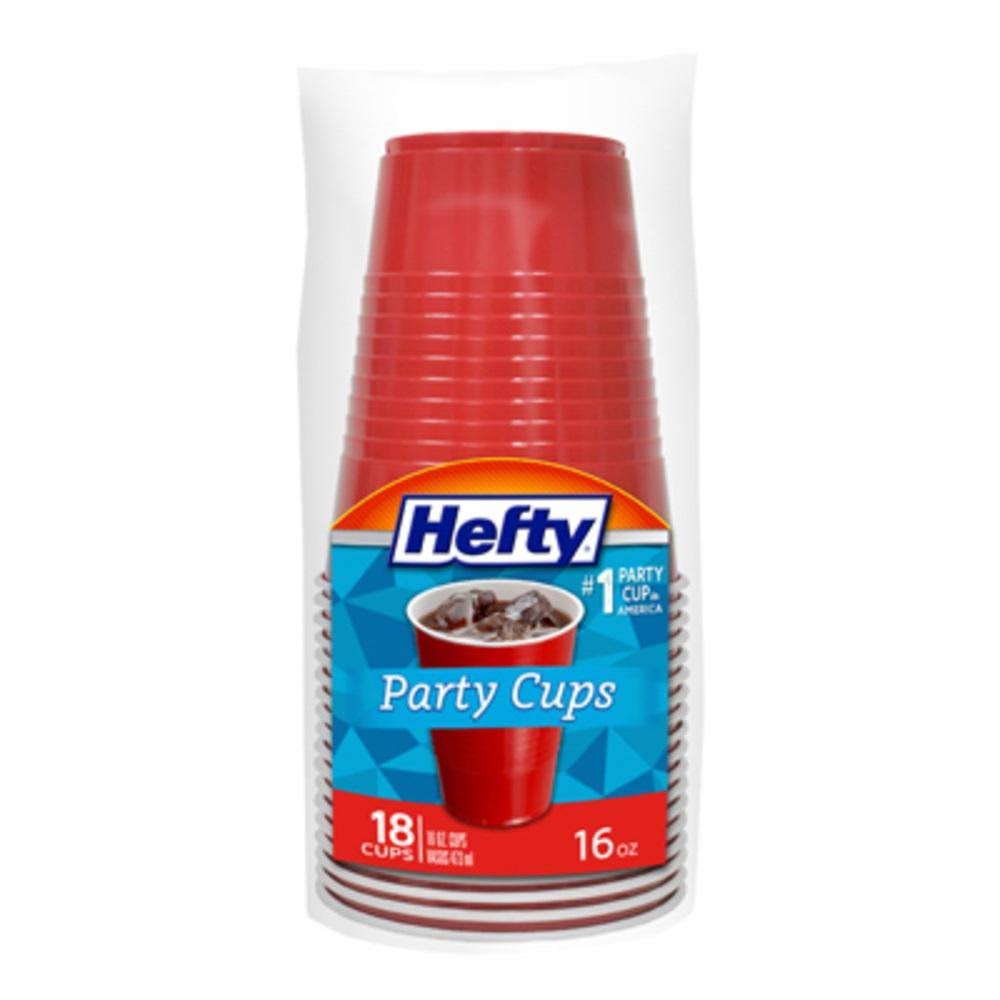 Hefty Party Cups, 16 Ounce - 18 cups