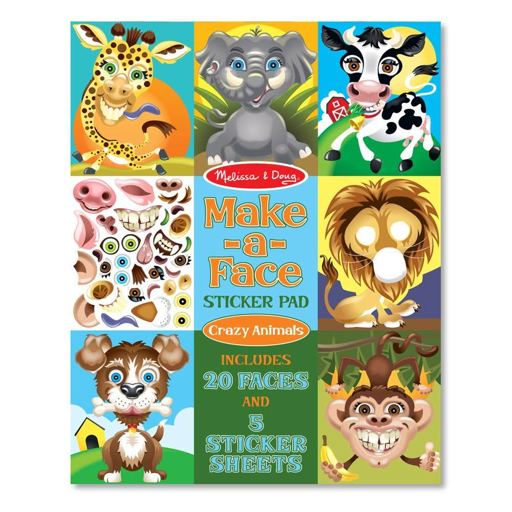 Melissa & Doug Make-a-face Sticker Pad: Crazy Animals