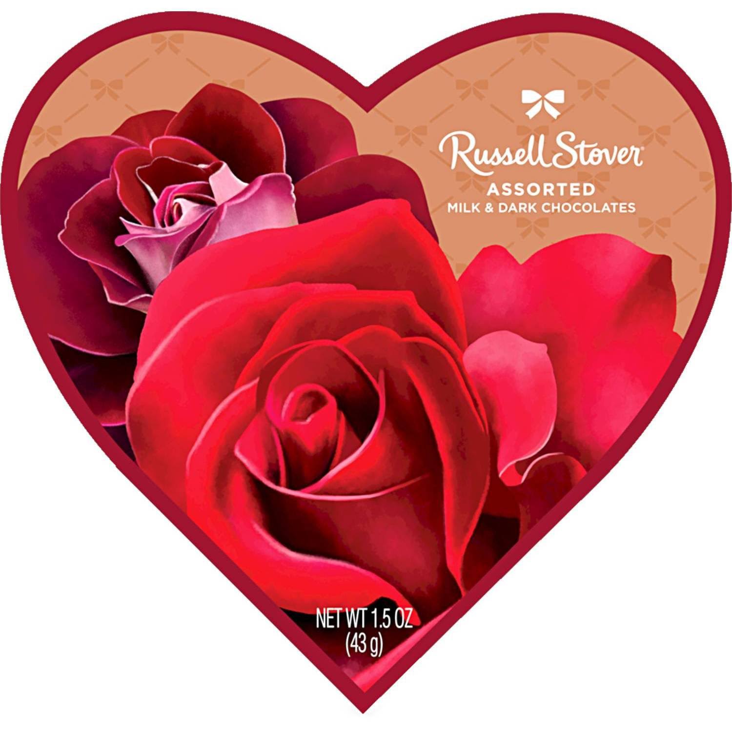 Russell Stover Heart Assorted Milk & Dark Chocolates (1.5oz)